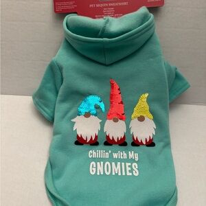 Chillin' with My Gnomies Dog Hoodie - Teal
